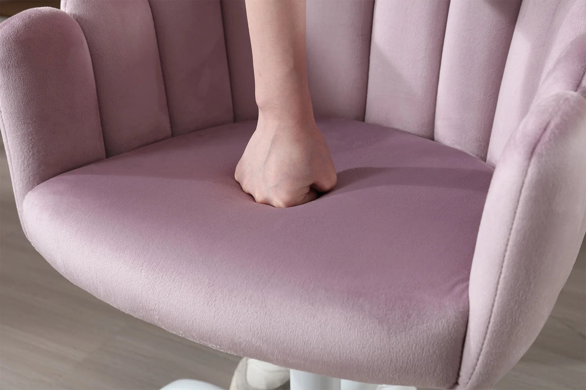 Purple Velvet Adjustable Kids Swivel Chair A158833