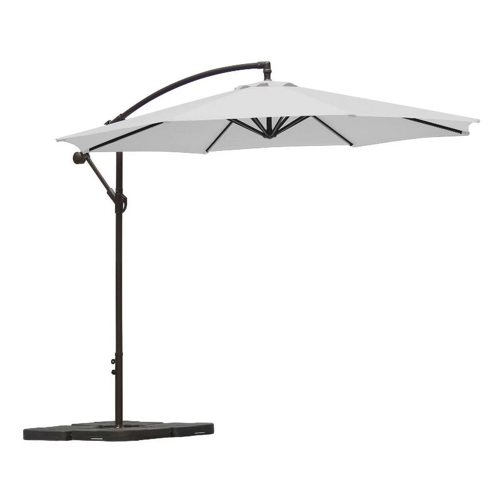 10 ft. Patio Cantilever Hanging Umbrella with 4-piece Base Weight P335