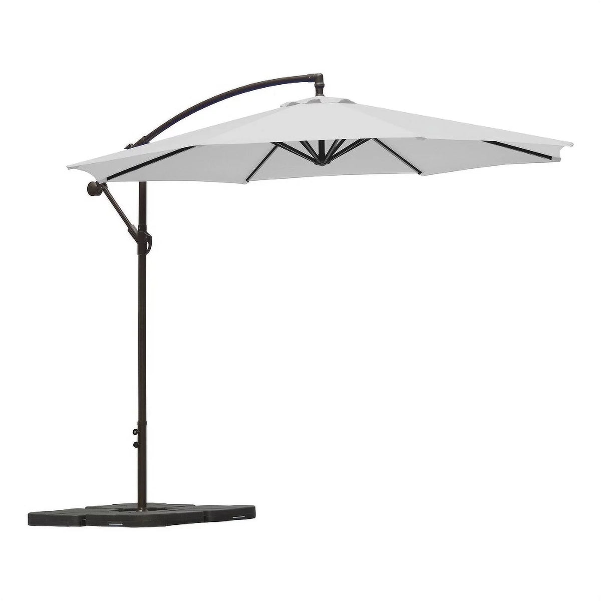 10 ft. Patio Cantilever Hanging Umbrella with 4-piece Base Weight P335