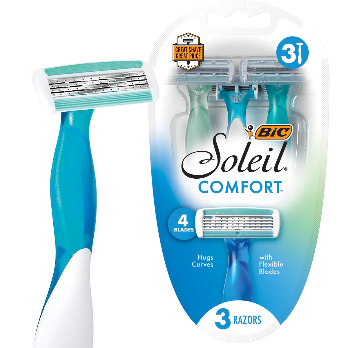 3 Count Disposable Razors with 4 Blades H720717