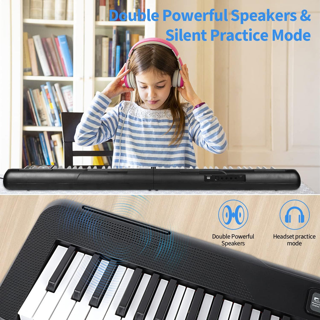 88 Key Semi Weighted Digital Piano with Stand, Sustain Pedal, Headphones, Carrying Case, Power Supply M392464