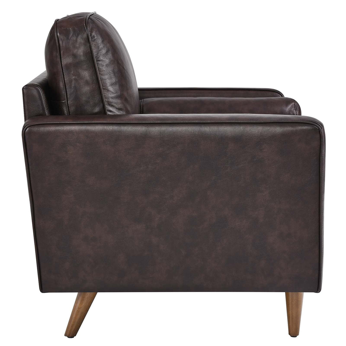 Brown Leather and Dense Foam Armchair W2710