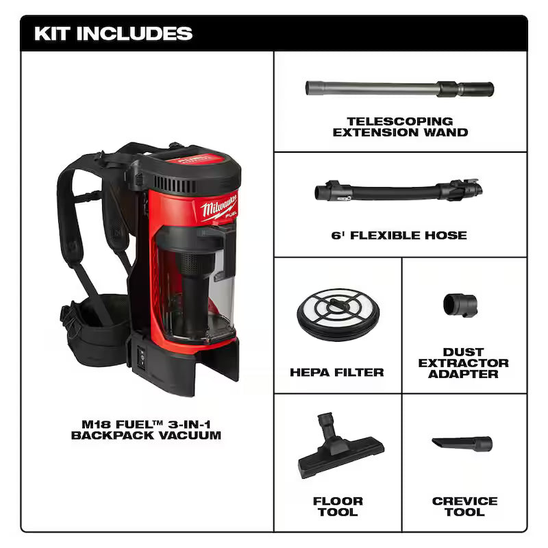 18-Volt Lithium-Ion Cordless 3-in-1 Backpack Vacuum A95324