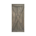 Weather Gray Solid Knotty Pine Wood Interior Sliding Barn Door Slab M746