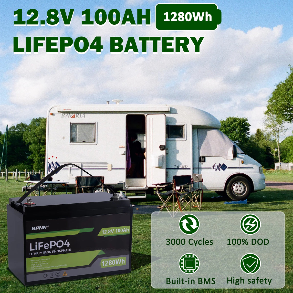 12V 100Ah LiFePO4 Lithium Battery N942