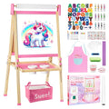 Adjustable Wooden Kids Art Easel with White Board and Chalk Board X903