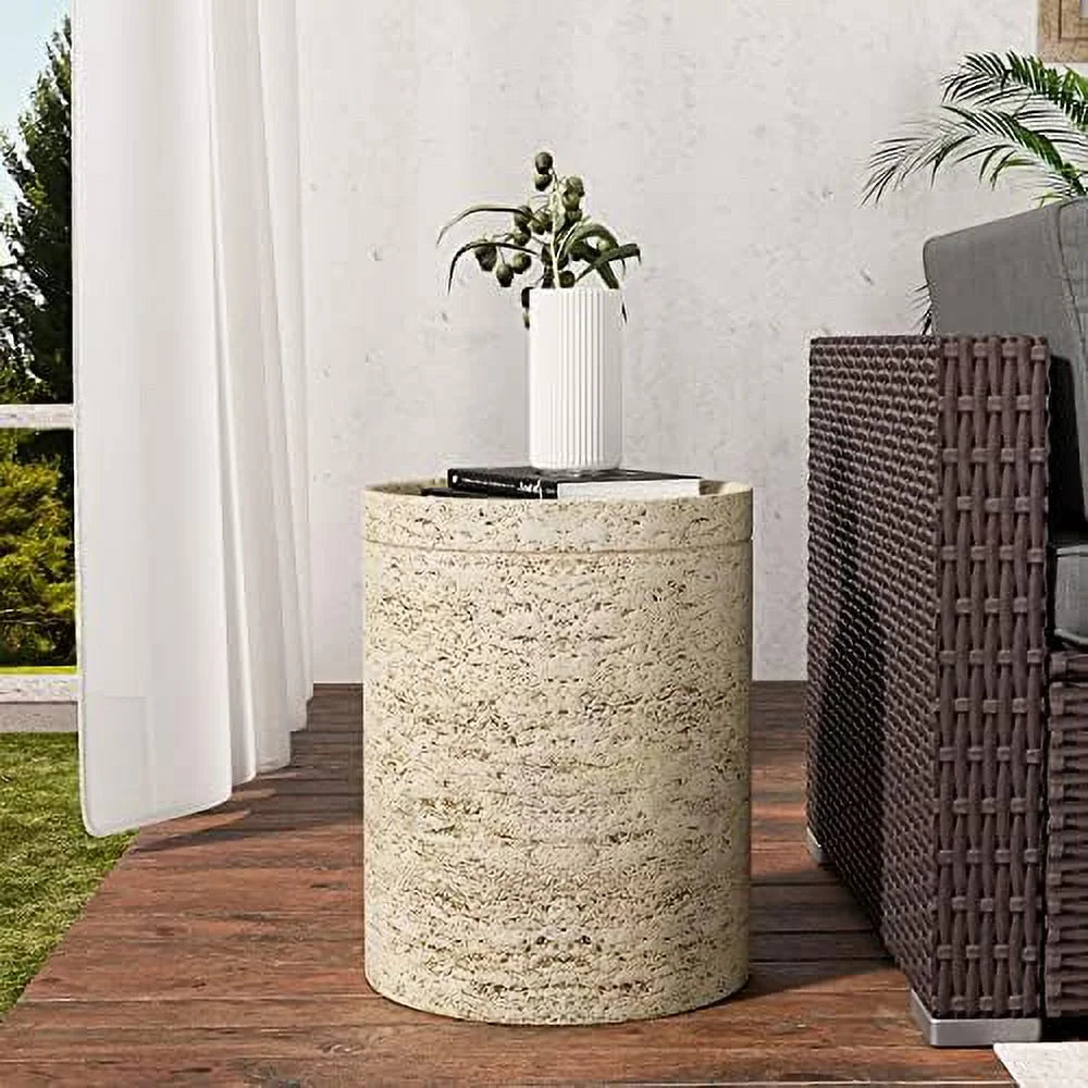 Set of 2 14" Ceramic Outdoor Accent Table N688969
