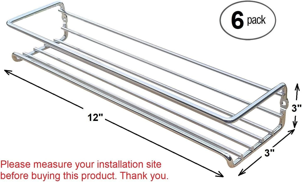 6 Pack Wall Mount Spice Rack Organizer for Cabinet, 12 x 3 x 3 inches R75661