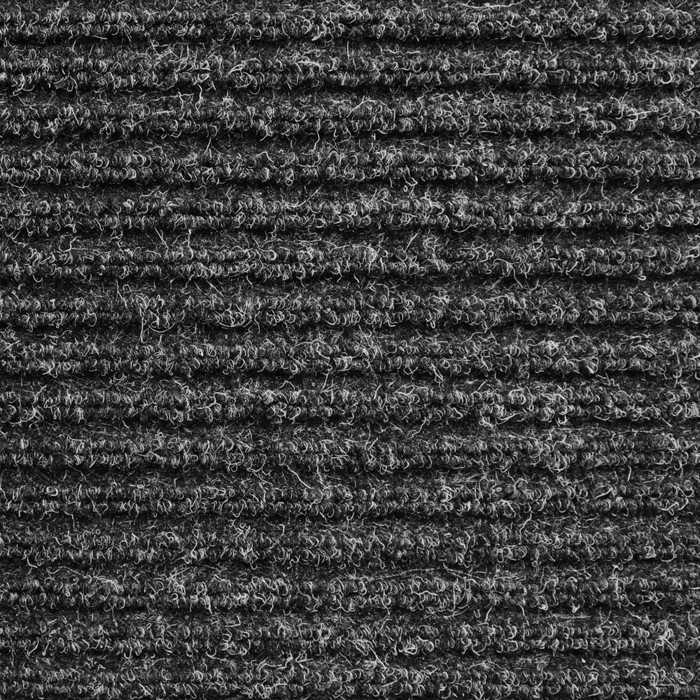 Heavy-Duty Ribbed Indoor Outdoor Carpet with Rubber Marine Backing Charcoal Black 6 Feet X 15 Feet J4242