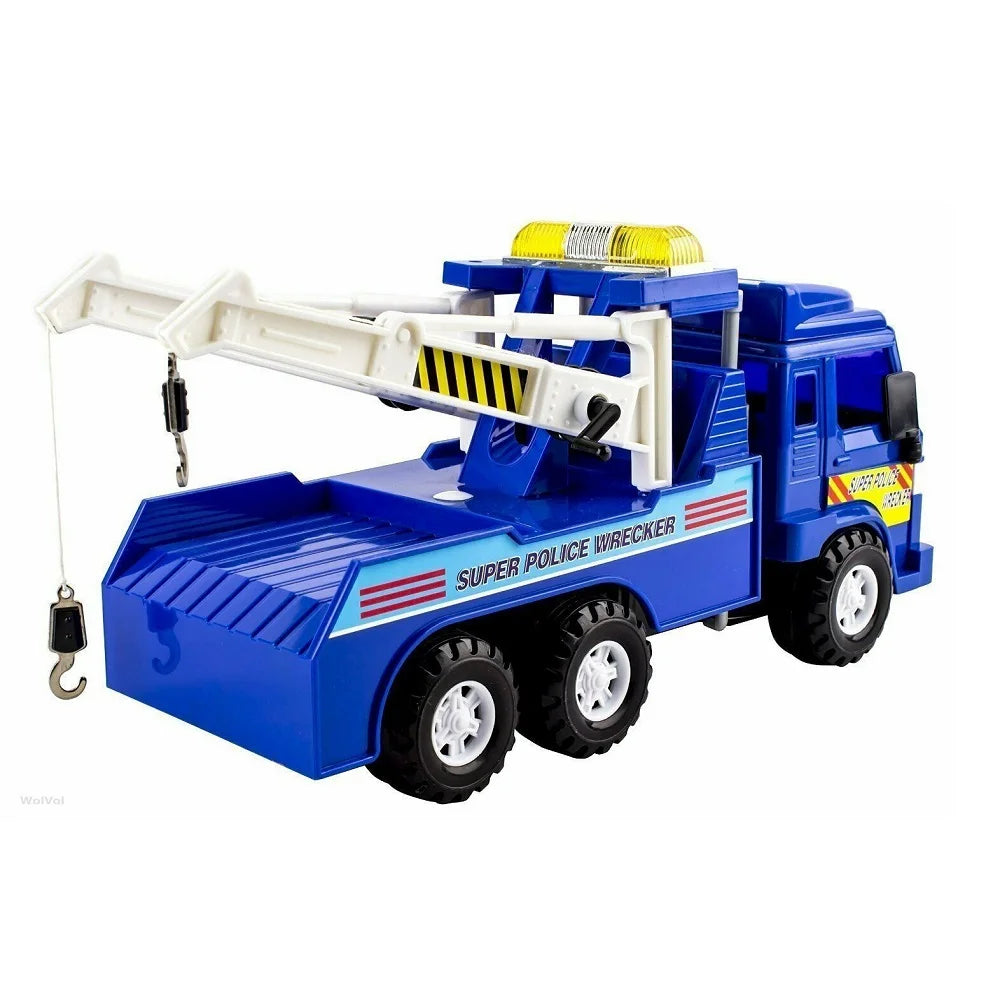 Blue Police Wrecker Tow Truck Toy Truck P95873