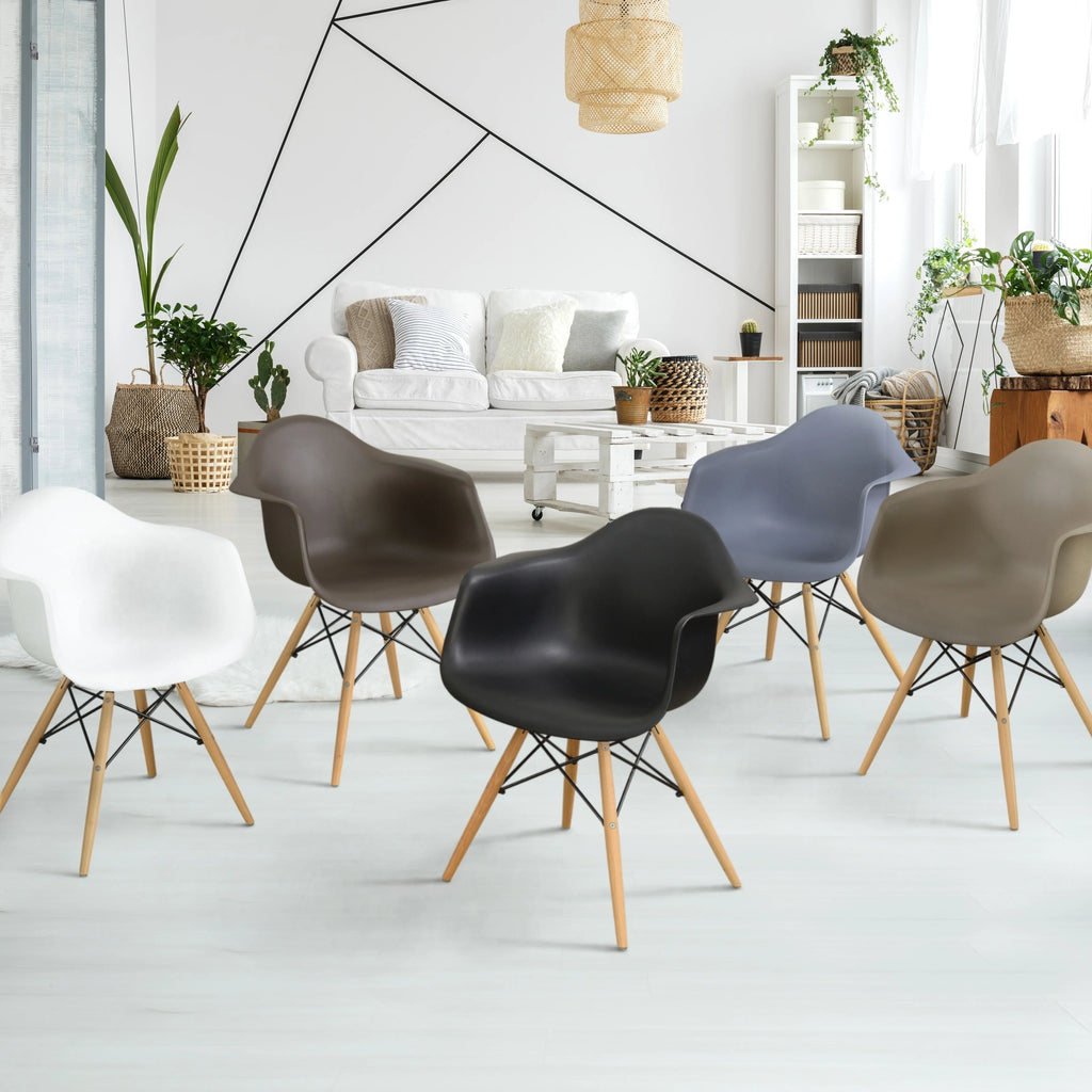 Light Brown Wood Flared Arm Dining Chairs Set of 2 U48646