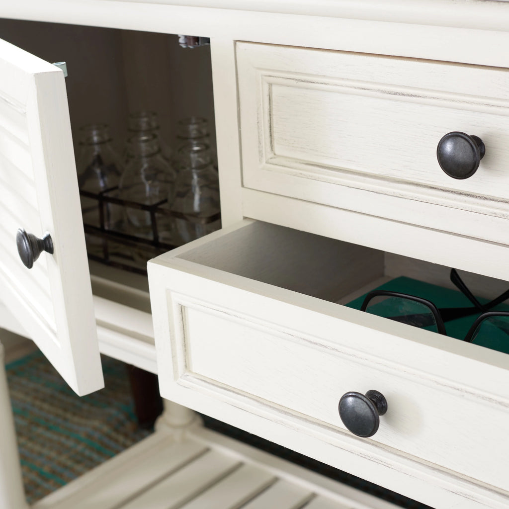 White Wood Console Table with Drawer F722917