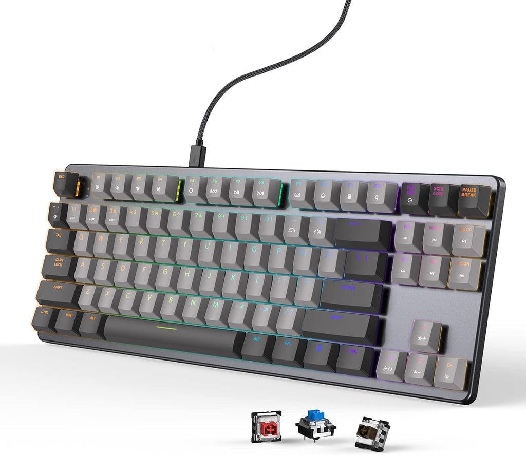 87 Keys RGB Mechanical Keyboard, Low Profile Aluminum TKL Hot-Swappable Ultra-Slim Y6820