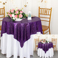 2 Pack 72x72 Inch Black Sequin Tablecloths K1674