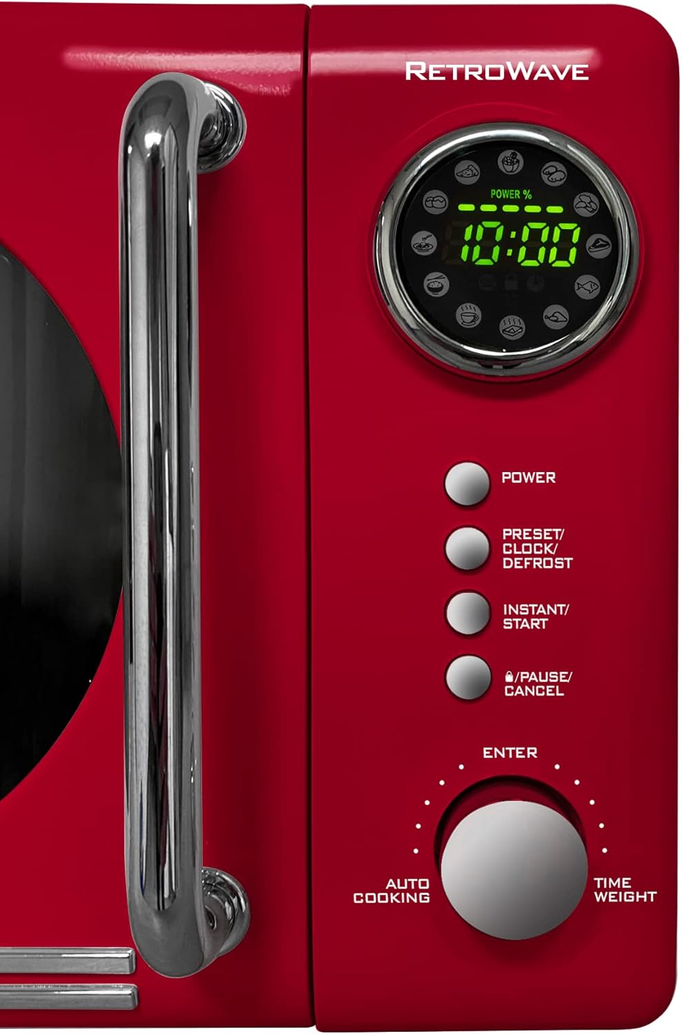 Retro Compact Countertop Microwave Oven - 0.7 Cu. Ft. - 700-Watts and Retro Stainless Steel Electric Tea And Water Kettle, 1.7 Liters Z9683