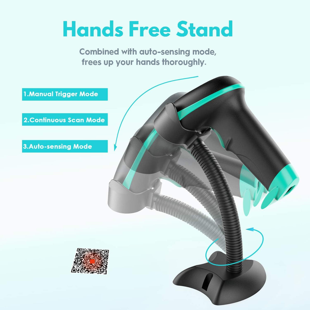 2D Wireless Barcode Scanner with Stand Pack of 2 G93839