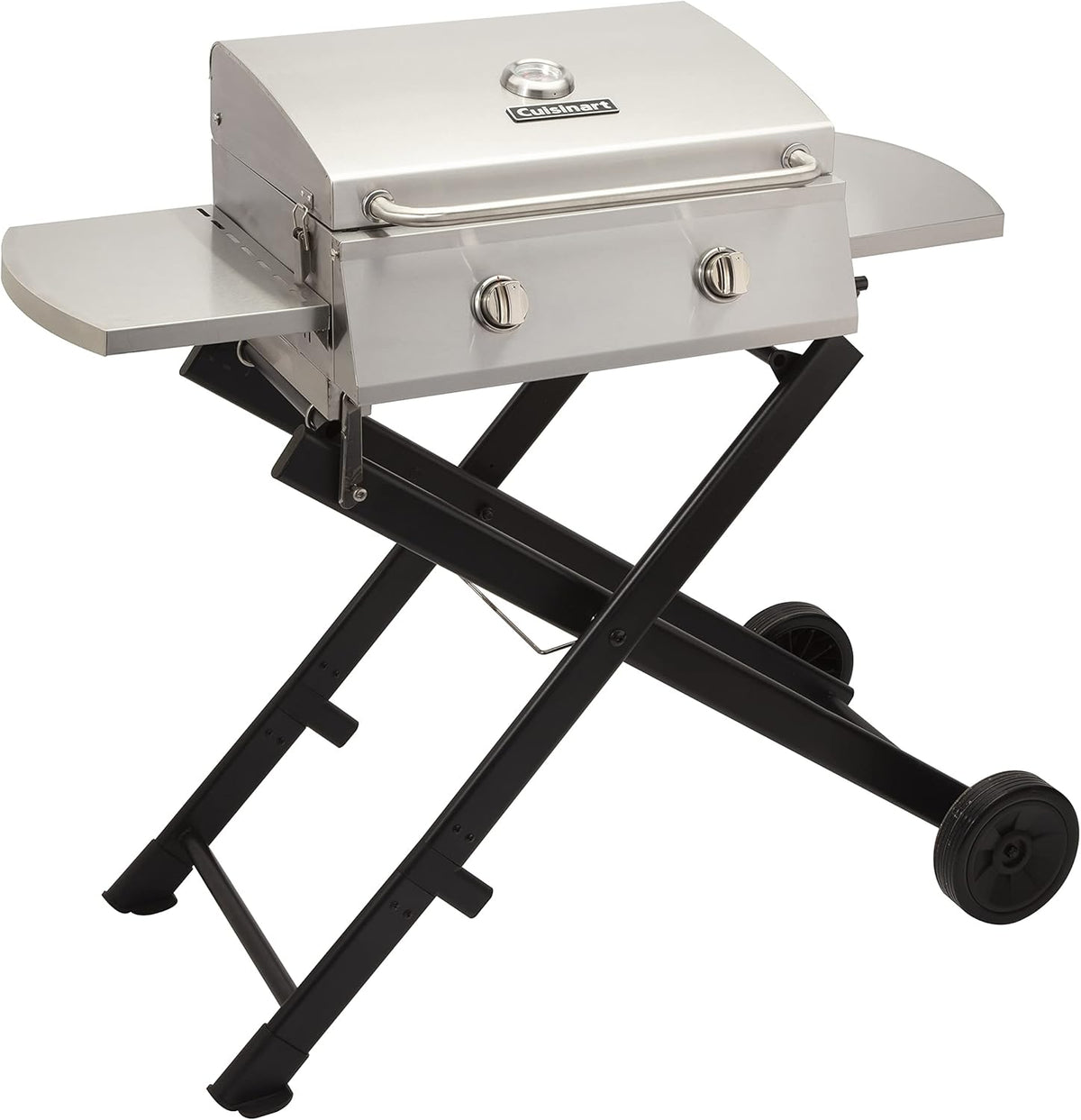 Portable Propane Tabletop Gas Grill, Two-Burner, Stainless Steel X833