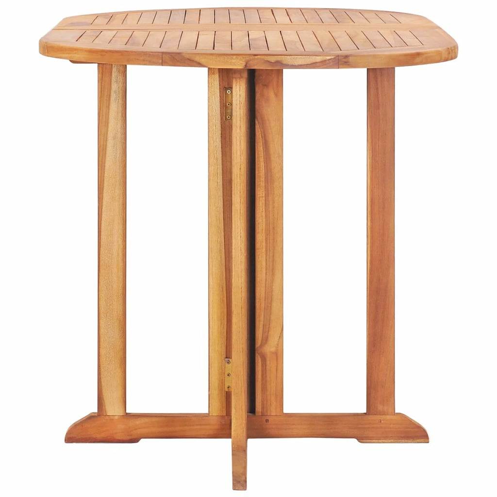 Folding Extendable Teak Wood Oval Outdoor Dining Table I831558