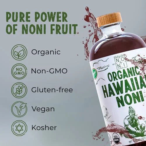 Organic Hawaiian Noni Juice - 1 Pack of 32oz Glass Bottles L533