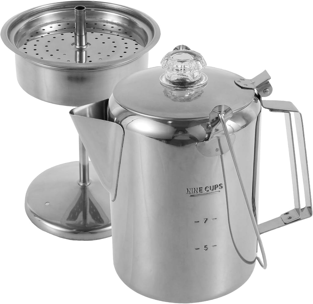 9 Cup Stainless Steel Camping Coffee Pot C67154