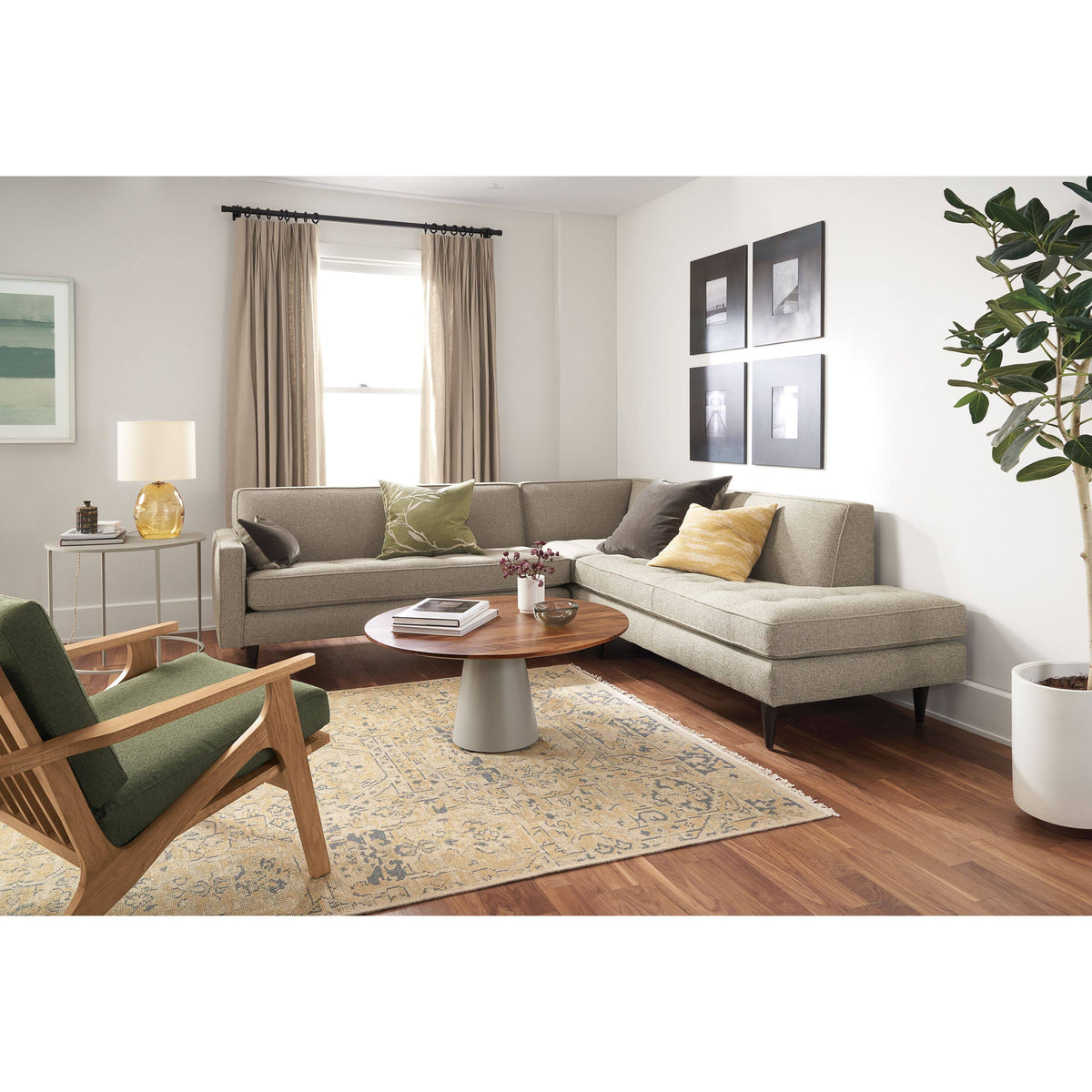 Saffron Yellow Round End Table T16098