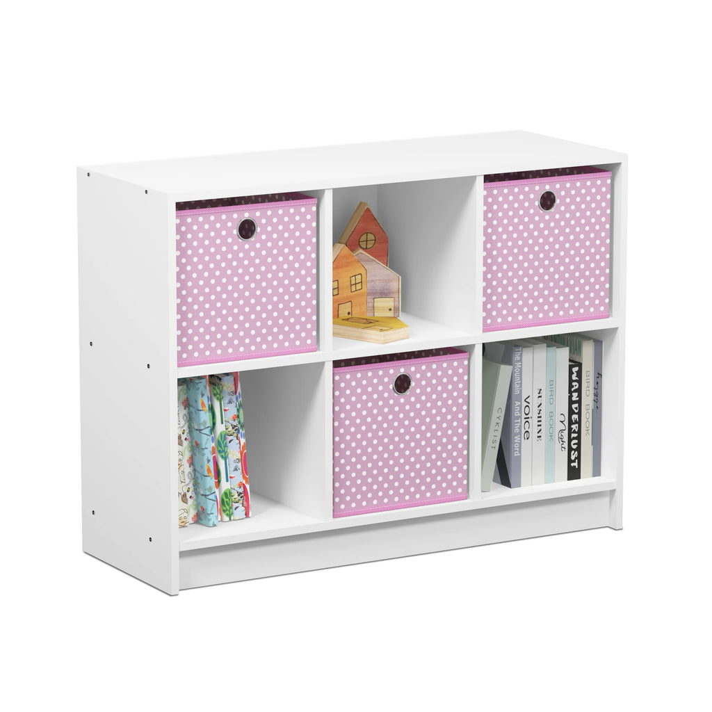 6 Cube Storage Organizer Bookcase with Bins V329