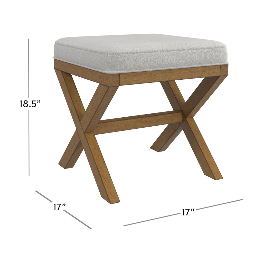 Dark Driftwood Wood Vanity Stool C343
