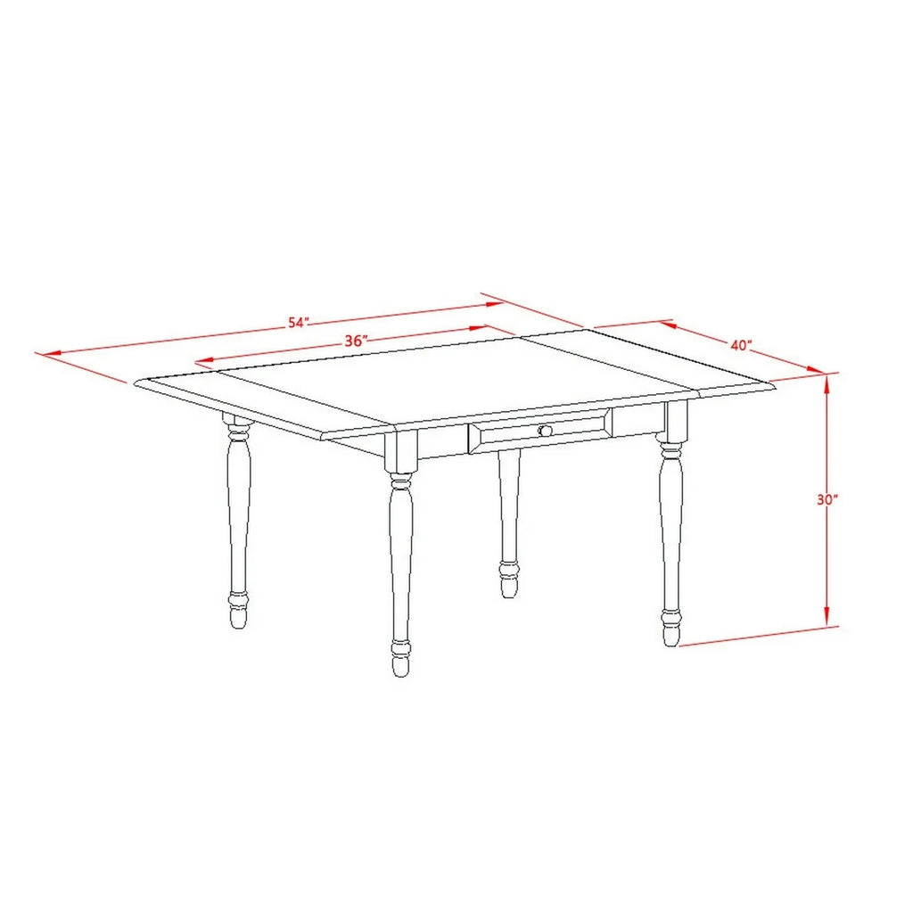 3 Pieces Drop Leaf Real Wood Dining Table Set Z9090