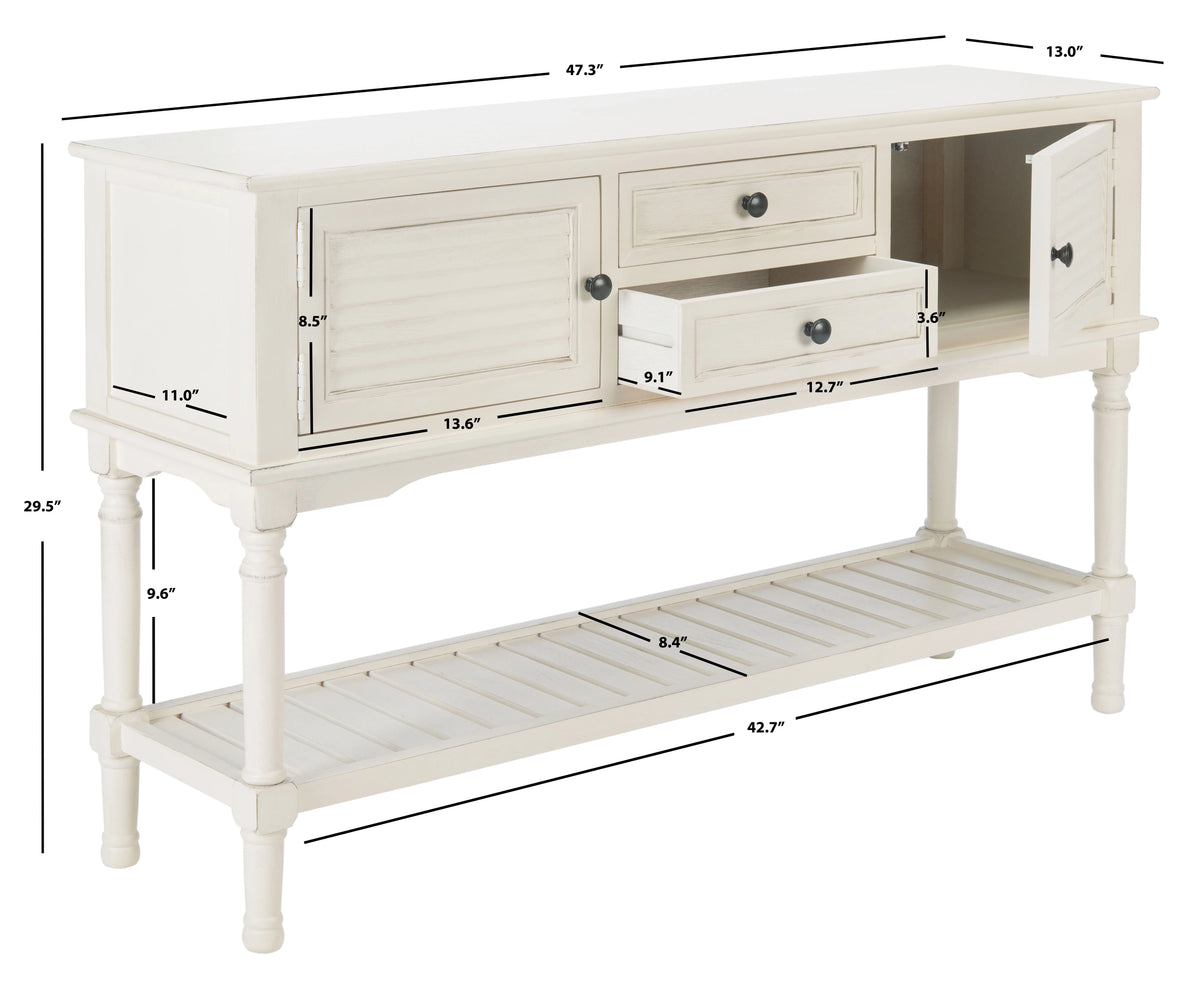 White Wood Console Table with Drawer F722917