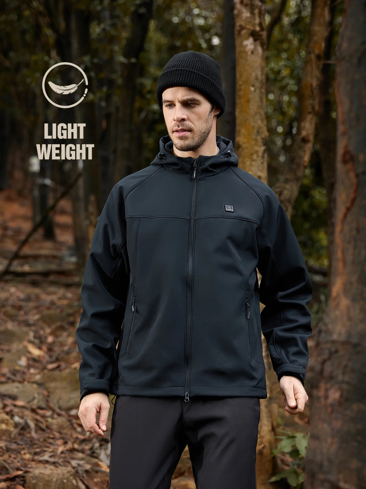 Heated Jacket with 12V Battery Pack, Soft Shell Electric Heating Coat (L) T24063