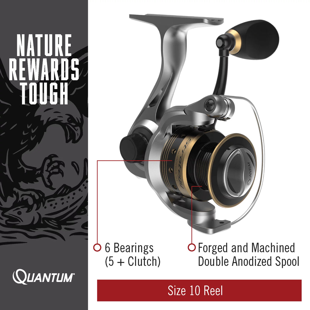 Size 20 Spinning Fishing Reel, 5.2:1 Gear Ratio, Silver/Gold T38501