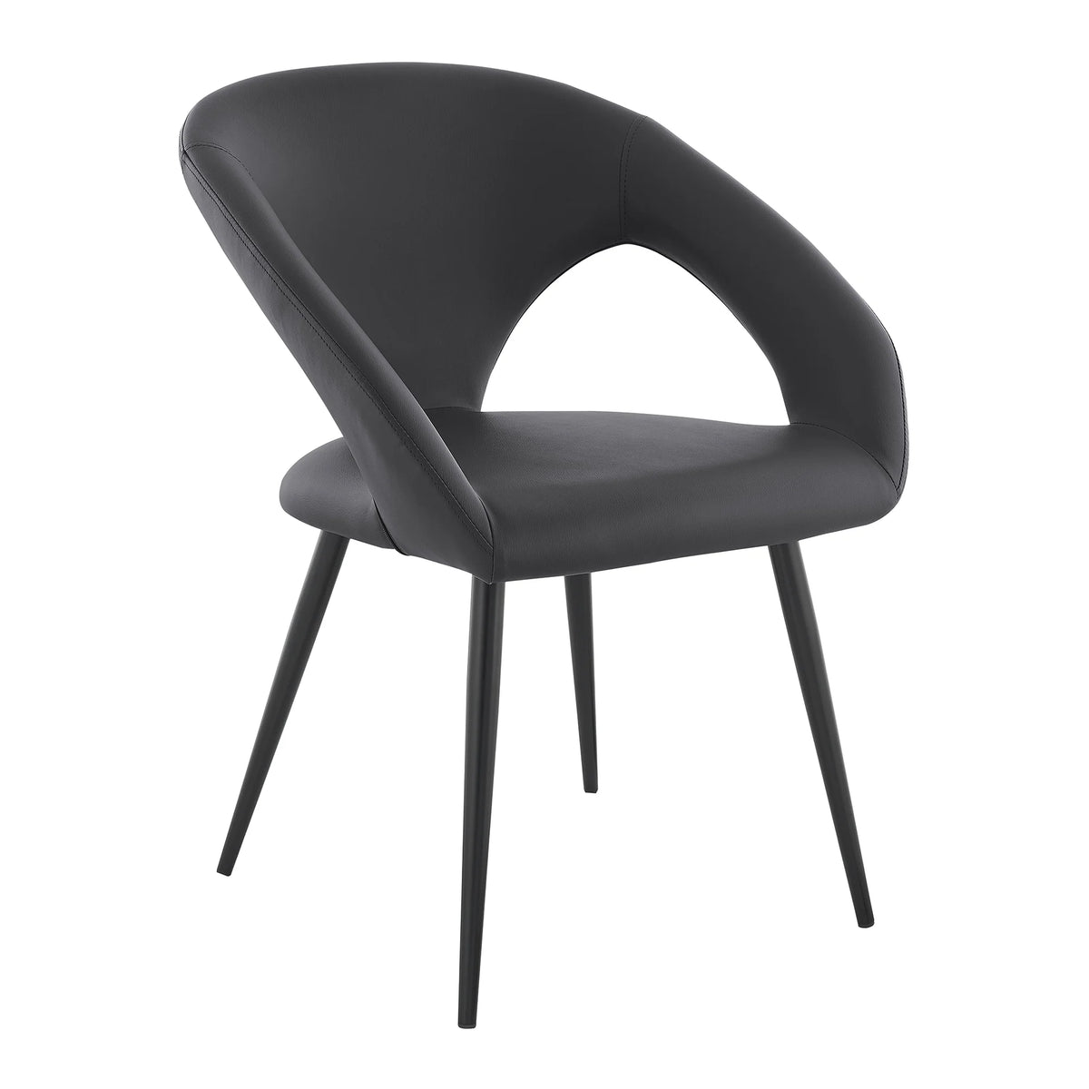 Gray/Black Metal Dining Chair Set of 2 L4344