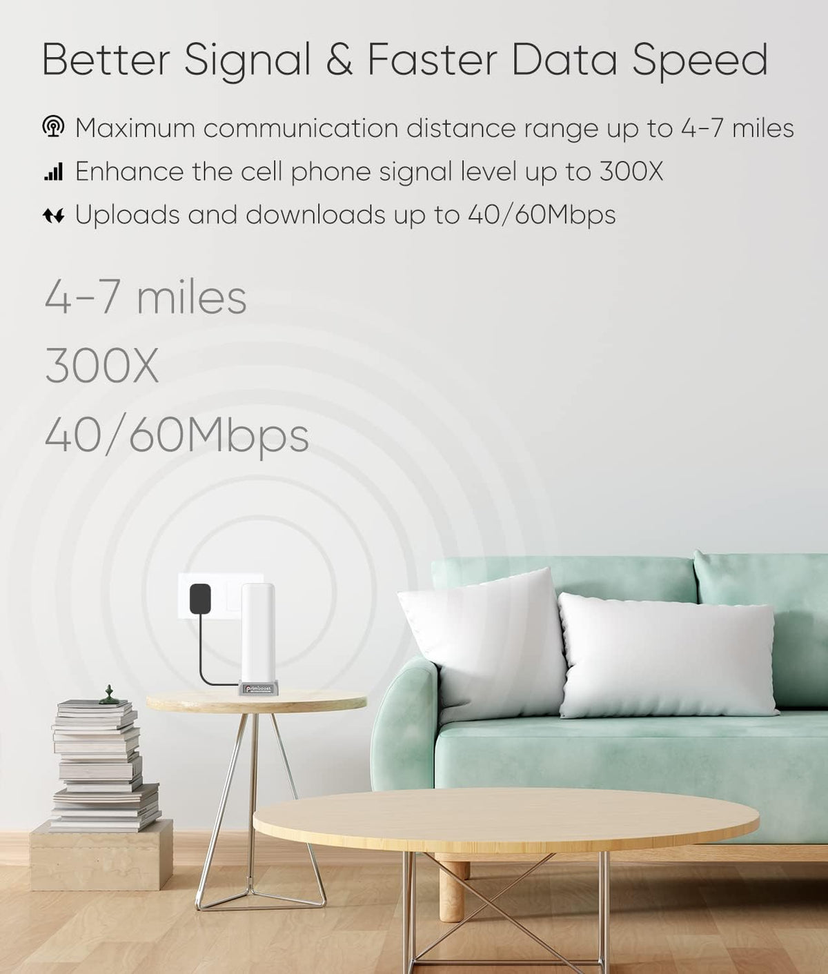 Cell Phone Signal Booster for Home and Office, 4G LTE & 5G up to 5,000 sq ft, FCC Approved M75778