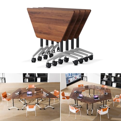 6 Pack Folding Conference Table On Wheels N2747