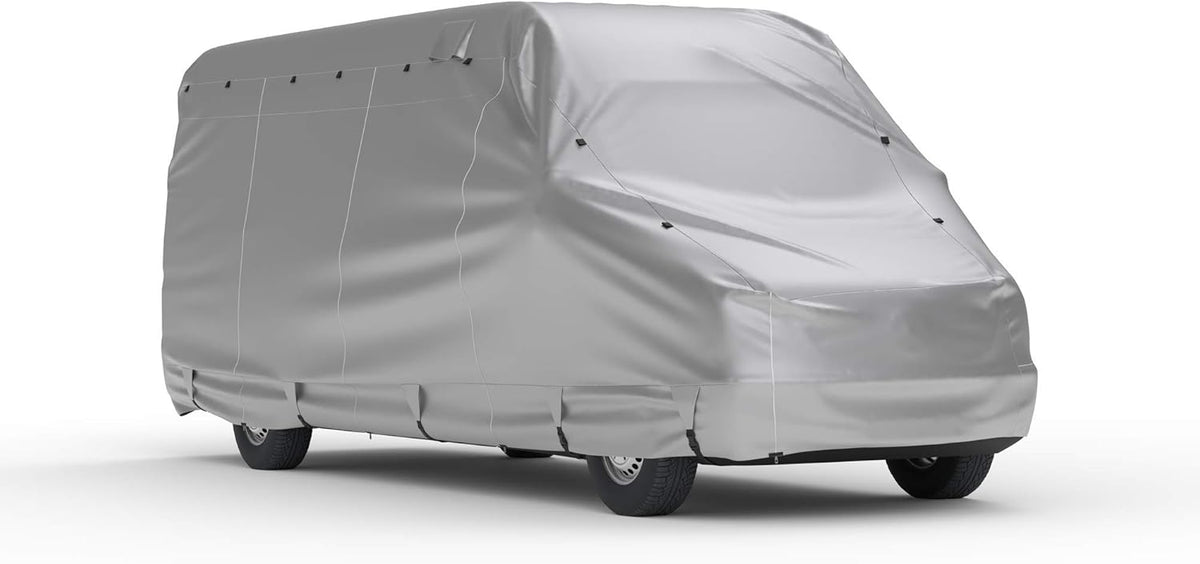 Weatherproof RV Cover for Conversion Van RV 16' - 18' Long with Fleece Lining, Cable Lock, Storage Bag & Wind Straps B961