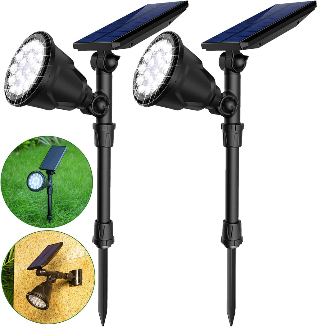 Waterproof 600 Lumen 18 LED Solar Spotlights Warm White 4 Pack J791815