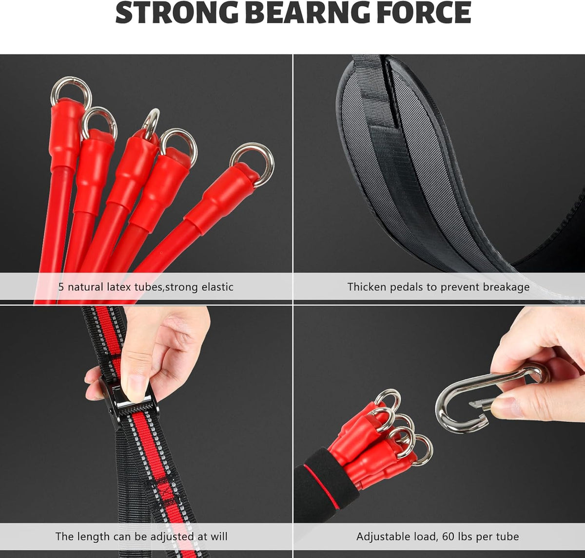 660LBS Heavy Duty Pull-up Assist Band Set with Fabric Rest F393