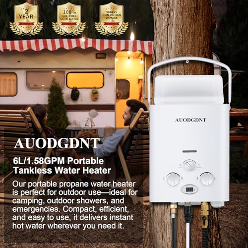 Portable Propane Tankless Water Heater 1.58 GPM with LED Display and 3-Mode Shower Head I335297