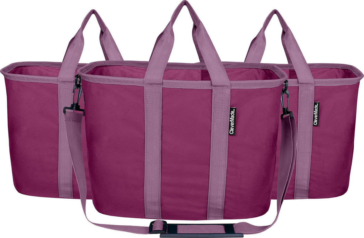 Plum 20L Grocery Tote Bags with Shoulder Strap (3 Pack) B293638