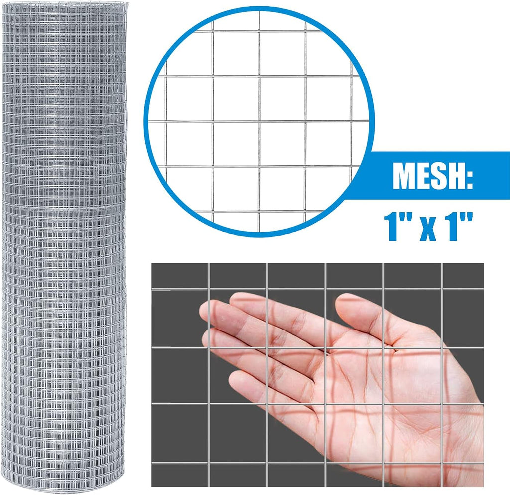16 Gauge Hot-Dipped Galvanized Welded Wire Fence 1 inch x 1 inch mesh size 4 ft. x 100 ft. Q120