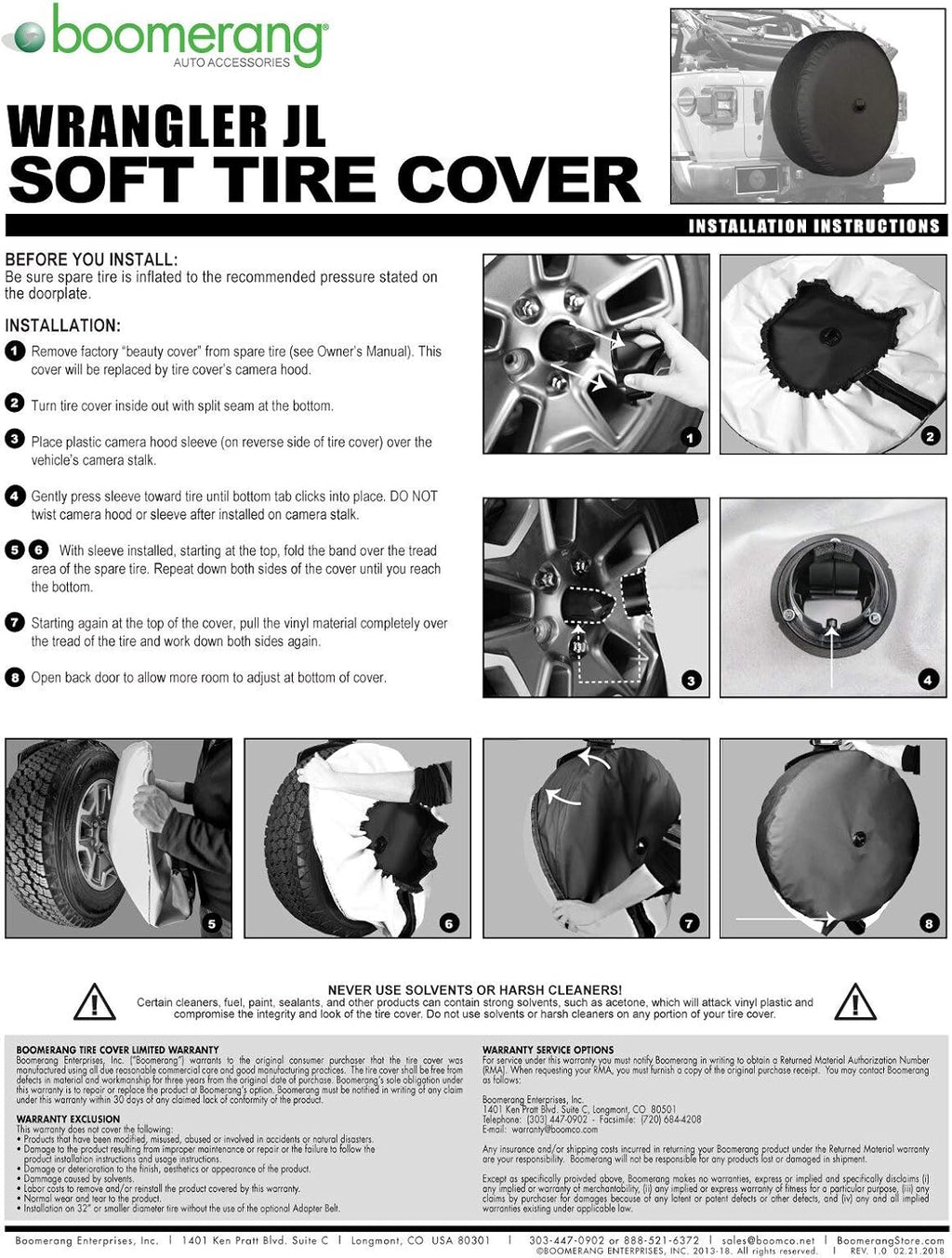 Soft Tire Cover for Jeep Wrangler JL with Back-up Camera Pack of 2 O523672