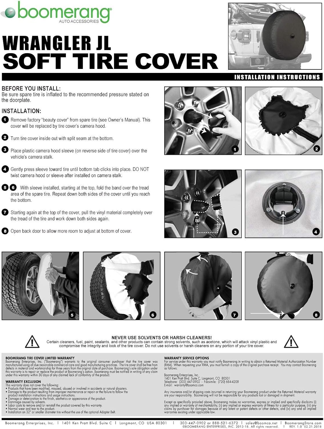 Soft Tire Cover for Jeep Wrangler JL with Back-up Camera Pack of 2 O523672