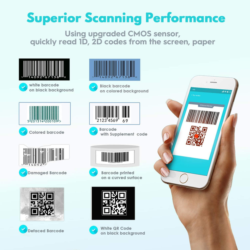 2D Wireless Barcode Scanner with Stand Pack of 2 G93839