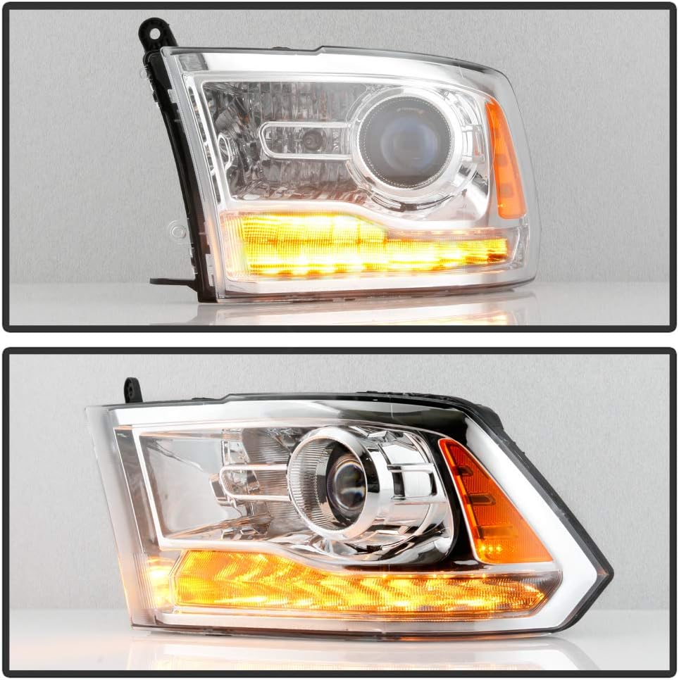 2013-2018 Ram 1500 2500 3500 Chrome LED Projector Headlights Pair A499791