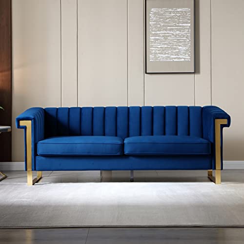 Blue Velvet 3 Seat Couch Sofa V874806