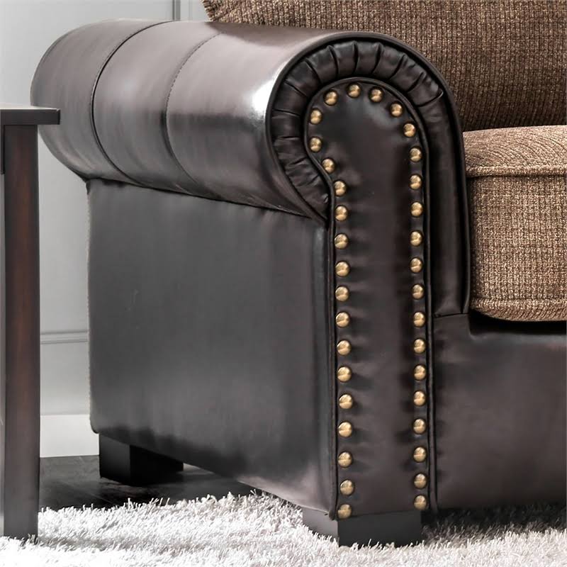 Brown Faux Leather Accent Chair O4842