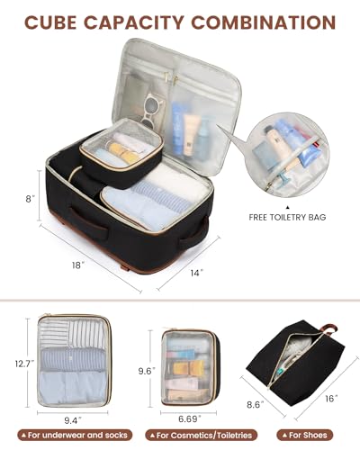 40L Waterproof Travel Backpack with 3 Packing Cubes L191191