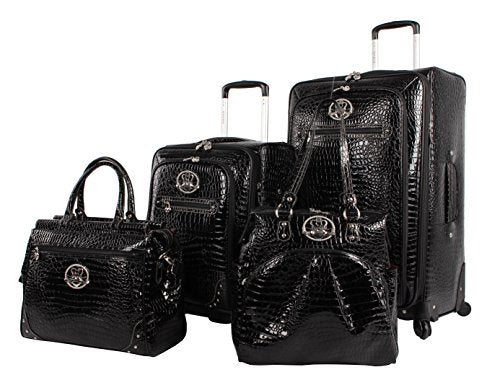 4 Piece Softside Expandable Lightweight Spinner Suitcases with Carry On and Suitcase D344