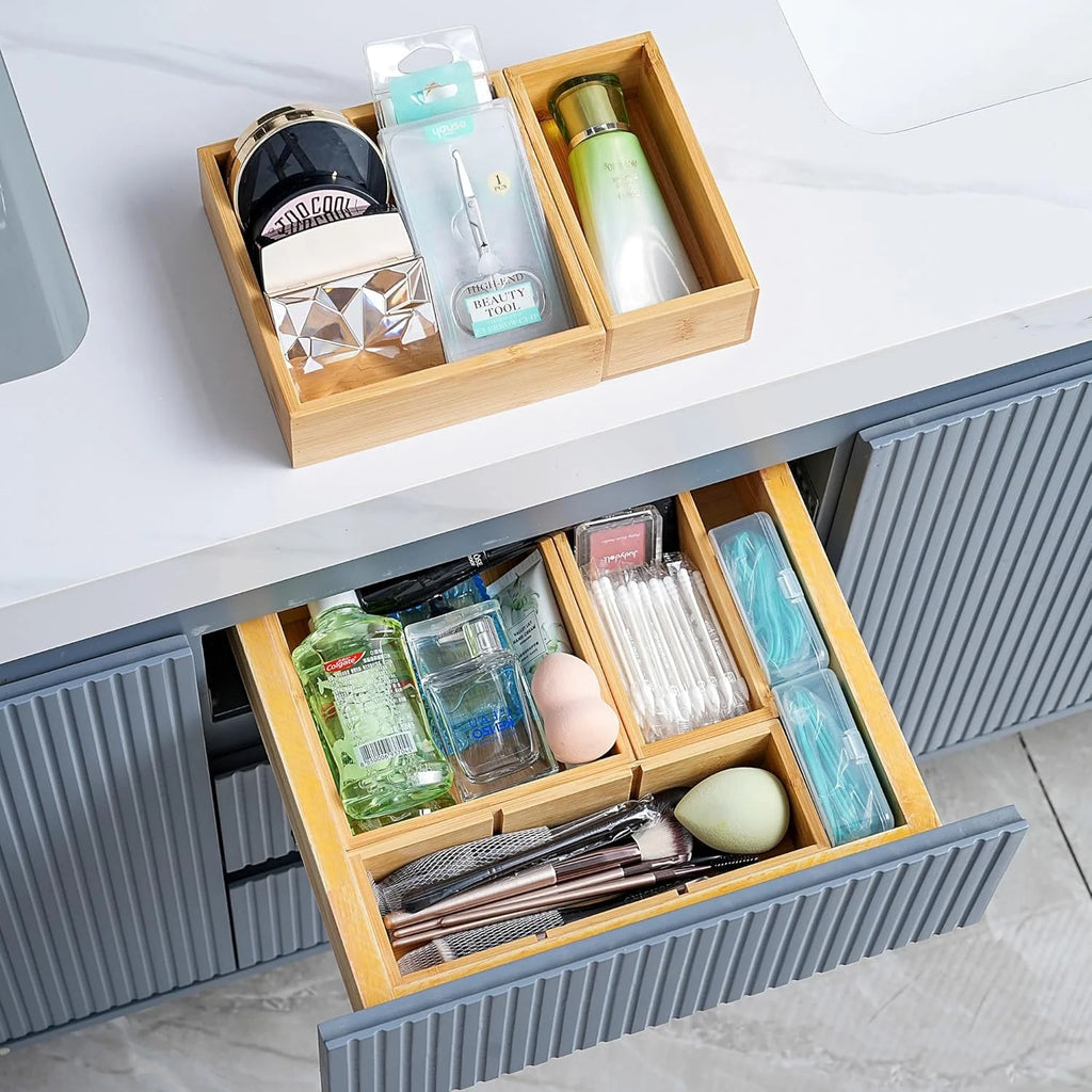 Set of 9 Bamboo Wood Drawer Organizer D175