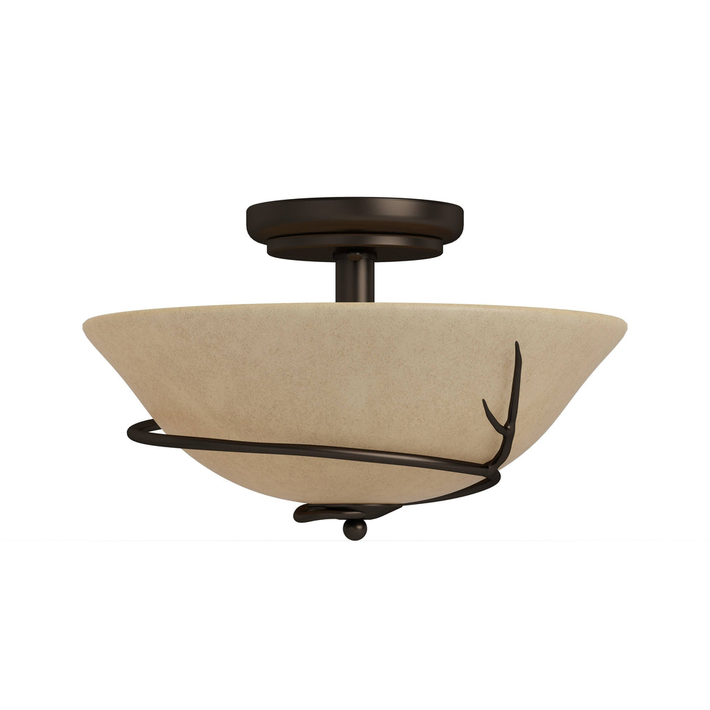 Blackened Bronze 2-Light Flush Mount V611